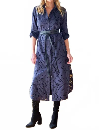 Finley Long Alex Lace Dress In Navy In Blue