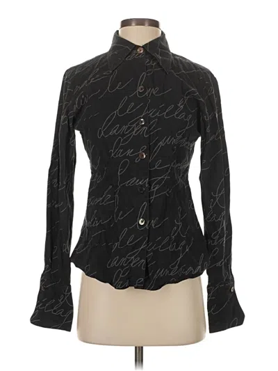 Pre-owned Finley Long Sleeve Blouse In Black