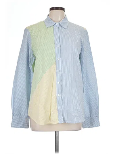 Pre-owned Finley Long Sleeve Button Down Shirt In Blue