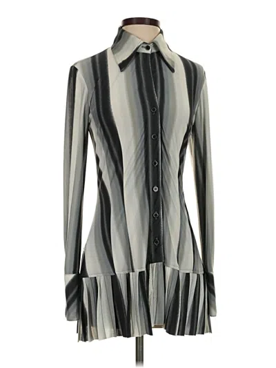 Pre-owned Finley Long Sleeve Button Down Shirt In Gray