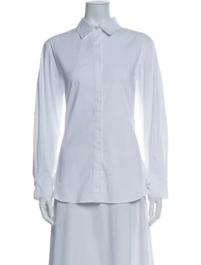 Pre-owned Finley Long Sleeve Button-up Top In Blue