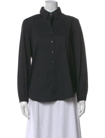 Pre-owned Finley Long Sleeve Button-up Top W/ Tags In Black