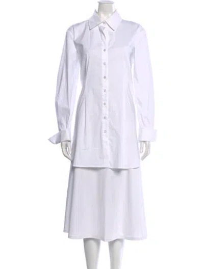 Pre-owned Finley Long Sleeve Button-up Top W/ Tags In White