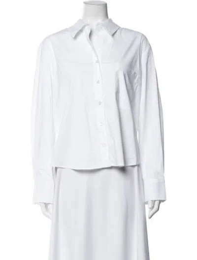 Pre-owned Finley Long Sleeve Button-up Top W/ Tags In White