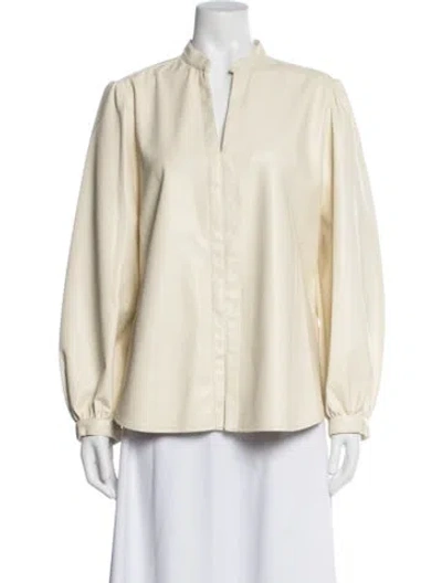 Pre-owned Finley Long Sleeve Top In Neutrals