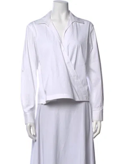 Pre-owned Finley Long Sleeve Top In White