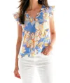 Finley Lotus Ava Top In Blue/multi In Multi