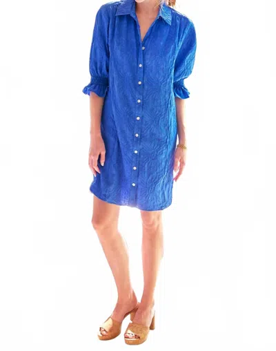 Finley Miller Textured Jacquard Dress In Royal Blue