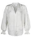 Finley Morrisey Drawstring Top In Ivory/gold In White