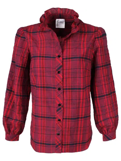 Finley Mystie Plaid Shirt In Cranberry In Red