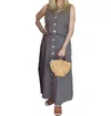 Finley Nicole Button Front Linen Skirt In Mushroom In Gray