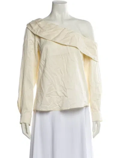 Pre-owned Finley Off-the-shoulder Long Sleeve Blouse W/ Tags In Yellow