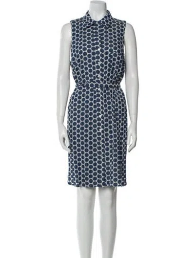 Pre-owned Finley Printed Knee-length Dress In Blue