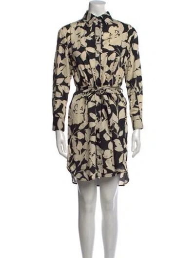 Pre-owned Finley Printed Knee-length Dress In Neutral