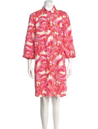 Pre-owned Finley Printed Knee-length Dress W/ Tags In Pink