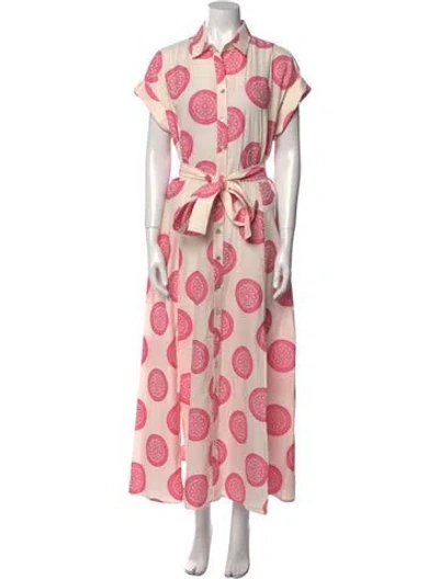 Pre-owned Finley Printed Long Dress In Neutral