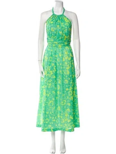 Pre-owned Finley Printed Long Dress W/ Tags In Green