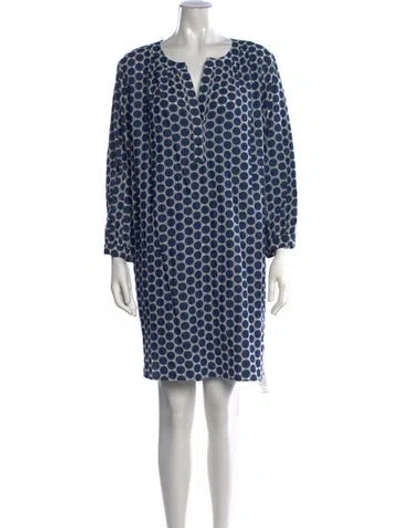Pre-owned Finley Printed Mini Dress In Blue