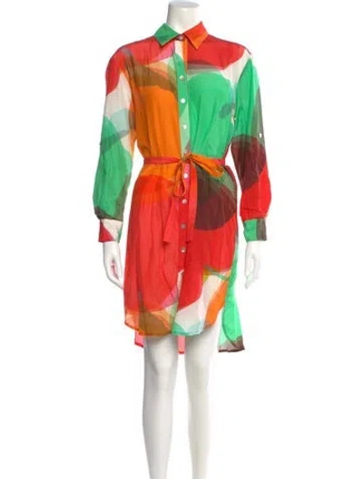 Pre-owned Finley Printed Mini Dress In Orange