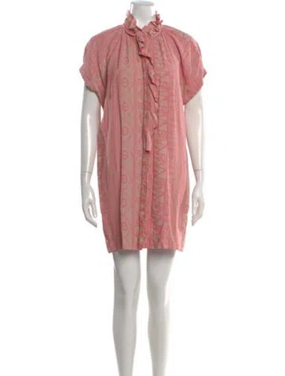 Pre-owned Finley Printed Mini Dress In Pink