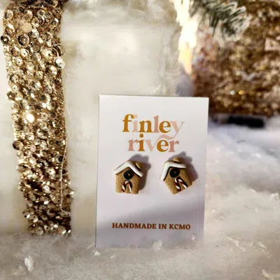 Finley River Gingerbread House Clay Earrings In Brown