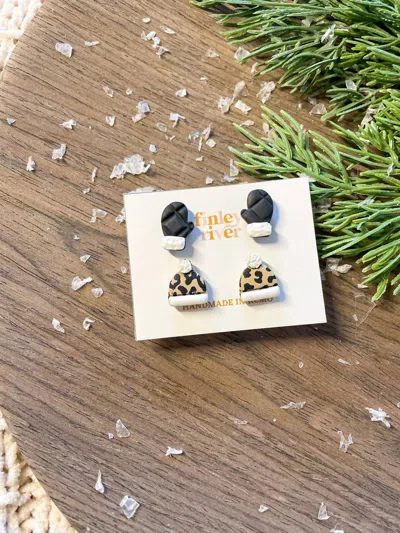 Finley River Winter Clay Earrings In Black