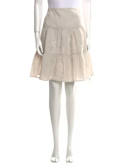Pre-owned Finley Ruffle Embellishment Knee-length Skirt In Neutral