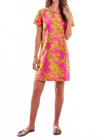 Finley Shawn Shift Jacquard Dress In Pink In Multi