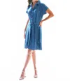 Finley Short Chantal Dress In Small Splash Dot In Blue