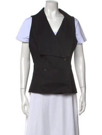 Pre-owned Finley Short Sleeve Button-up Top In Black