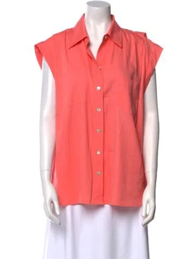 Pre-owned Finley Short Sleeve Button-up Top In Multi