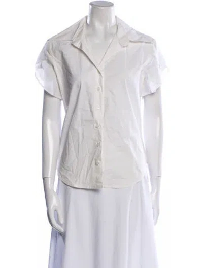 Pre-owned Finley Short Sleeve Button-up Top In Neutral