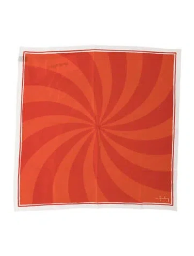 Pre-owned Finley Silk Printed Bandana In Orange