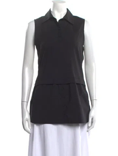 Pre-owned Finley Sleeveless Polo In Black