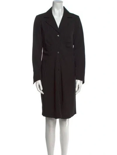 Pre-owned Finley Striped Knee-length Dress In Black