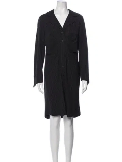 Pre-owned Finley Striped Knee-length Dress In Black