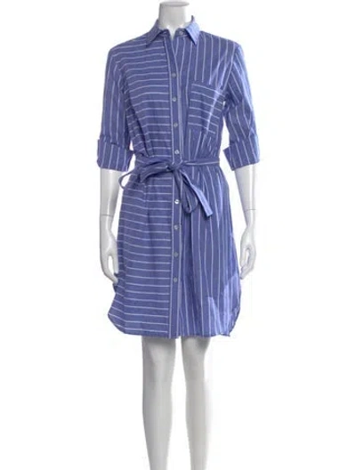 Pre-owned Finley Striped Knee-length Dress In Blue
