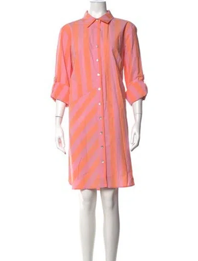 Pre-owned Finley Striped Knee-length Dress In Pink