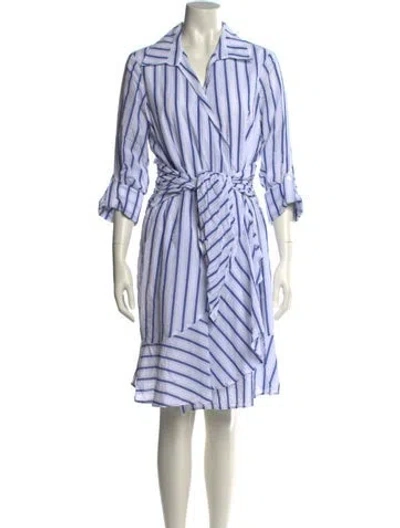 Pre-owned Finley Striped Knee-length Dress W/ Tags In Blue
