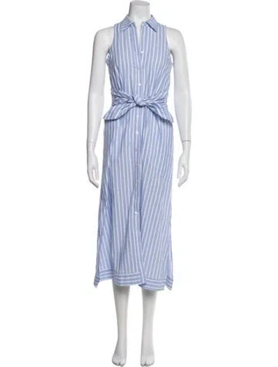 Pre-owned Finley Striped Long Dress In Blue