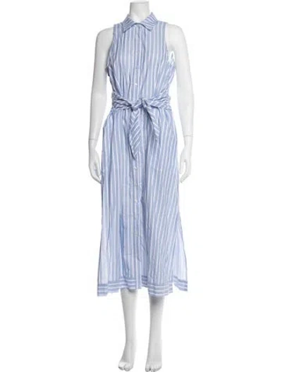 Pre-owned Finley Striped Long Dress In Blue