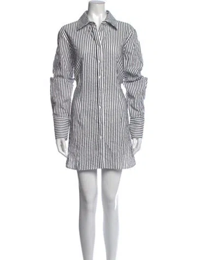 Pre-owned Finley Striped Mini Dress In Black