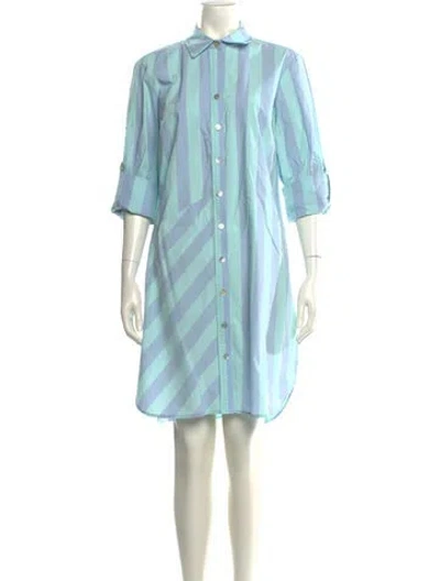 Pre-owned Finley Striped Mini Dress In Blue