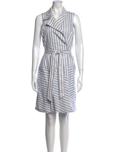 Pre-owned Finley Striped Mini Dress In Blue