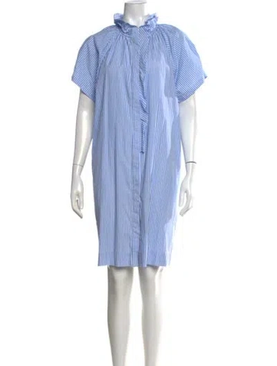 Pre-owned Finley Striped Mini Dress In Blue/white
