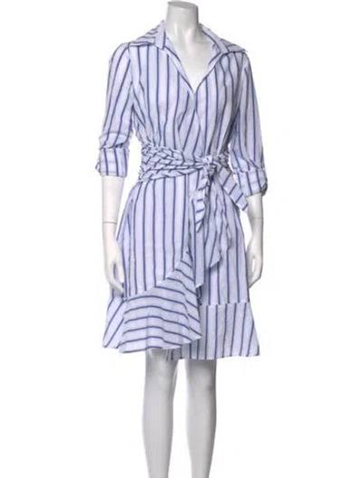 Pre-owned Finley Striped Mini Dress In Blue/white