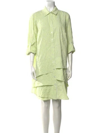 Pre-owned Finley Striped Mini Dress In Green