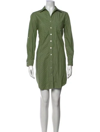 Pre-owned Finley Striped Mini Dress In Green