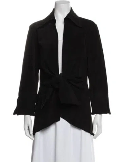 Pre-owned Finley Suede Jacket In Black