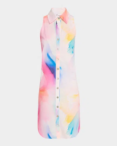Finley Swing Sleeveless Abstract-print Shirtdress In Multi